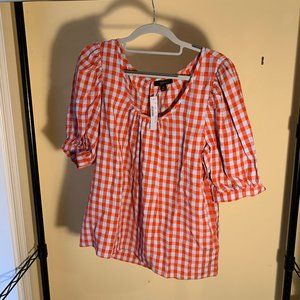 Gingham red/blue blouse